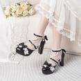 thumbnail image 4 of SACFOF Platform Mary Jane Heels Chunky Cute Gothic Lolita Dress Shoes Bow Platform Heels, 4 of 6