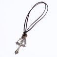 thumbnail image 4 of Cadena de collar de cordón de cuero ajustable con colgante de cruz para hombre y mujer, 4 of 4