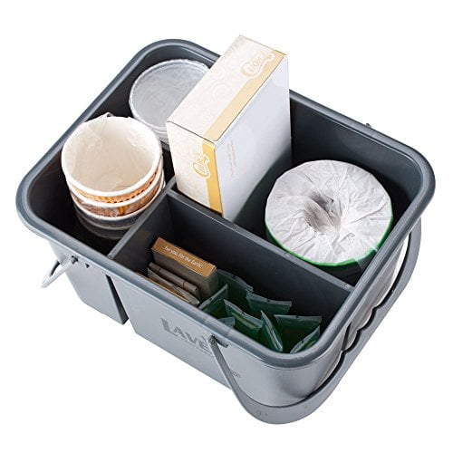 Lavex 11 1/2 x 9 Gray Plastic 4-Compartment Cleaning Caddy