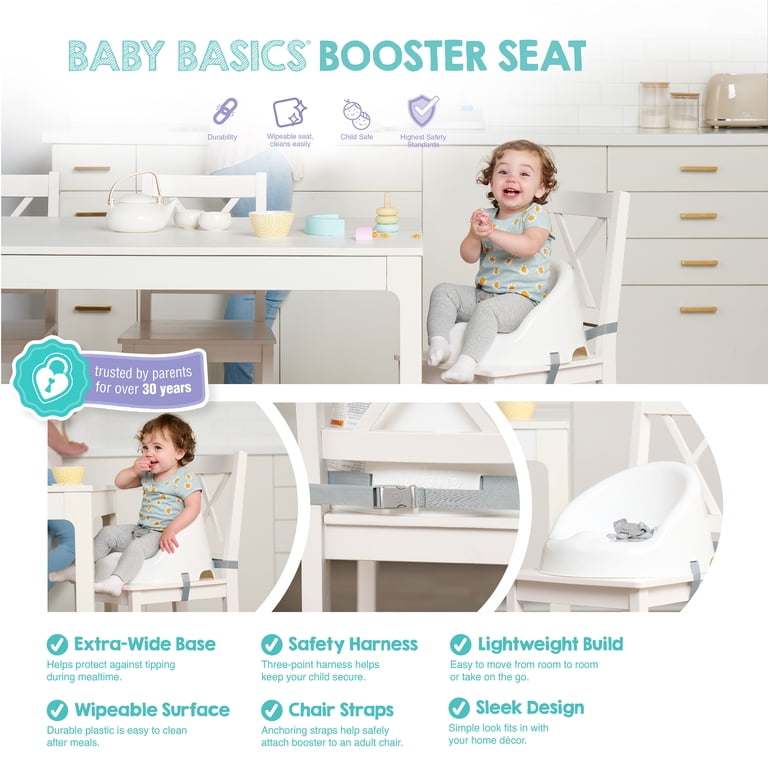Regalo Baby Basics Booster Seat with 3-Point Harness, White photo 4