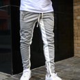 thumbnail image 3 of Skymirror Men Sweatpants Contrast Colors Elastic Waist Drawstring Breathable Autumn Trousers for Jogging, 3 of 8