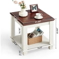 thumbnail image 2 of Farmhouse 2-Tier End Table Set 4 Solid Wood Legs, Living Room Coffee Table, 2 of 8