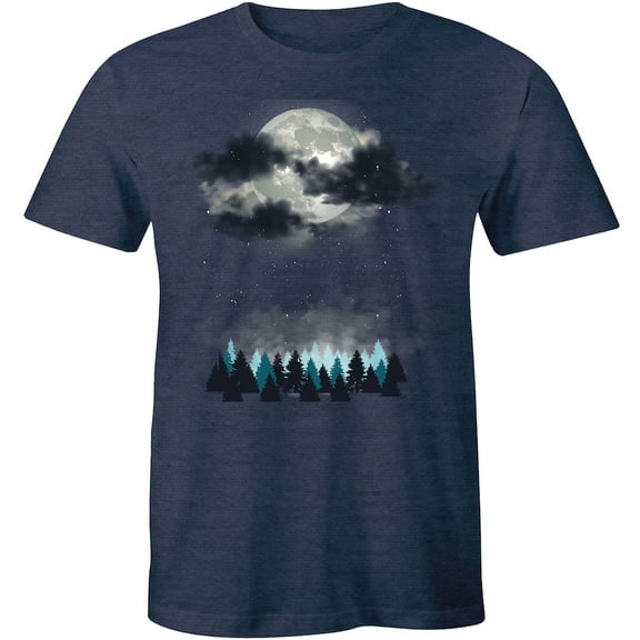 Summer Casual Moon Tree Cloud Short Sleeve Men's Gift T-Shirt