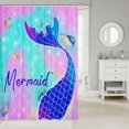 thumbnail image 2 of Mermaid Tail Shower Curtain,Rainbow Mermaid Fish Scales Bathroom Shower Curtain,Sparkle Mermaid Waterproof Bathroom Curtains,Princess Sea Animals Bath Curtain,Teal Blue Purple 72" Wx84 L, 2 of 6