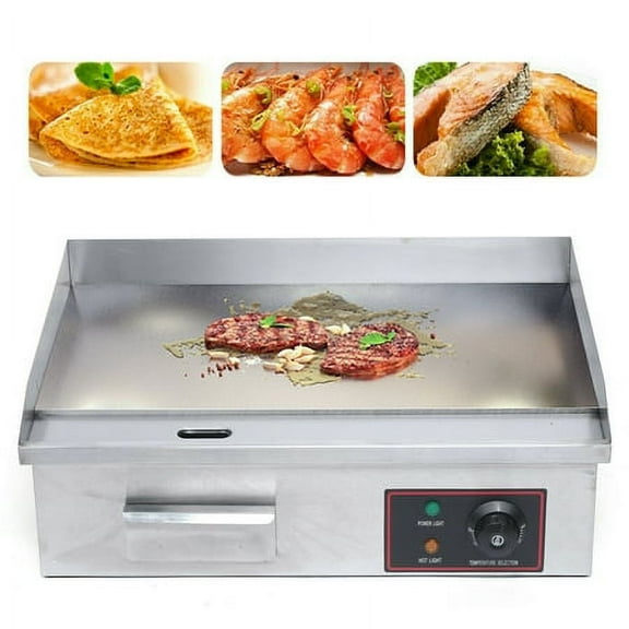 3000W Electric Countertop Bakeware Stainless Steel Electric Bakeware Portable Flat-Top Outdoor Cooking Barbecue Stove with Adjustable Temperature Control 21.3x15.7x8.66inch
