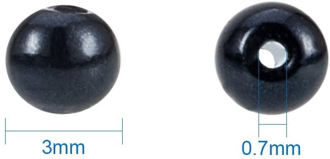 1 Box Eco-Friendly Dyed Glass Pearl Round Beads Black 3mm Hole: 0.7~1.1mm about 2000pcs/box