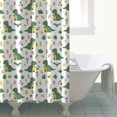thumbnail image 4 of White Green Dinosaurs Floral Pattern Shower Curtain 84"x72" ,Bathroom Decorative Shower Curtains Set with 12 Hooks,Modern Waterproof Washable Shower Curtain, 4 of 6