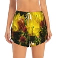 thumbnail image 2 of Rateoe Cactus Flowers Printed 2 in 1 Women's Workout Shorts for Athletic Gym Running Shorts with Phone Pockets-Large, 2 of 7