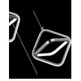 thumbnail image 3 of Lampara Colgante De 3 Triangulos Plateado, 3 of 3