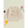 thumbnail image 2 of Toddler Baby Girl Big Little Sis Matching Outfiit Fall Winter Knit Sweater Long Sleeve Letter Embroidery Pullover Knitwear, 2 of 8