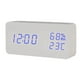 thumbnail image 2 of Reloj despertador LED Mesa de madera Humidómetro Termómetro Control de voz Temporizador de escritorio digital, Madera blanca Luz azul Advancent HA004025-06, 2 of 6