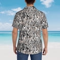 thumbnail image 4 of Balery Leopard And Zebra Camisas hawaianas de manga corta para hombre, camisas playeras de corte holgado, camisas de vacaciones con botones,Small, 4 of 7