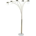 thumbnail image 2 of 84" 5-Shade Arch Floor Lamp – Brushed Nickel w/ White Shades, 200W Total (Bulbs Not Included), 2 of 5