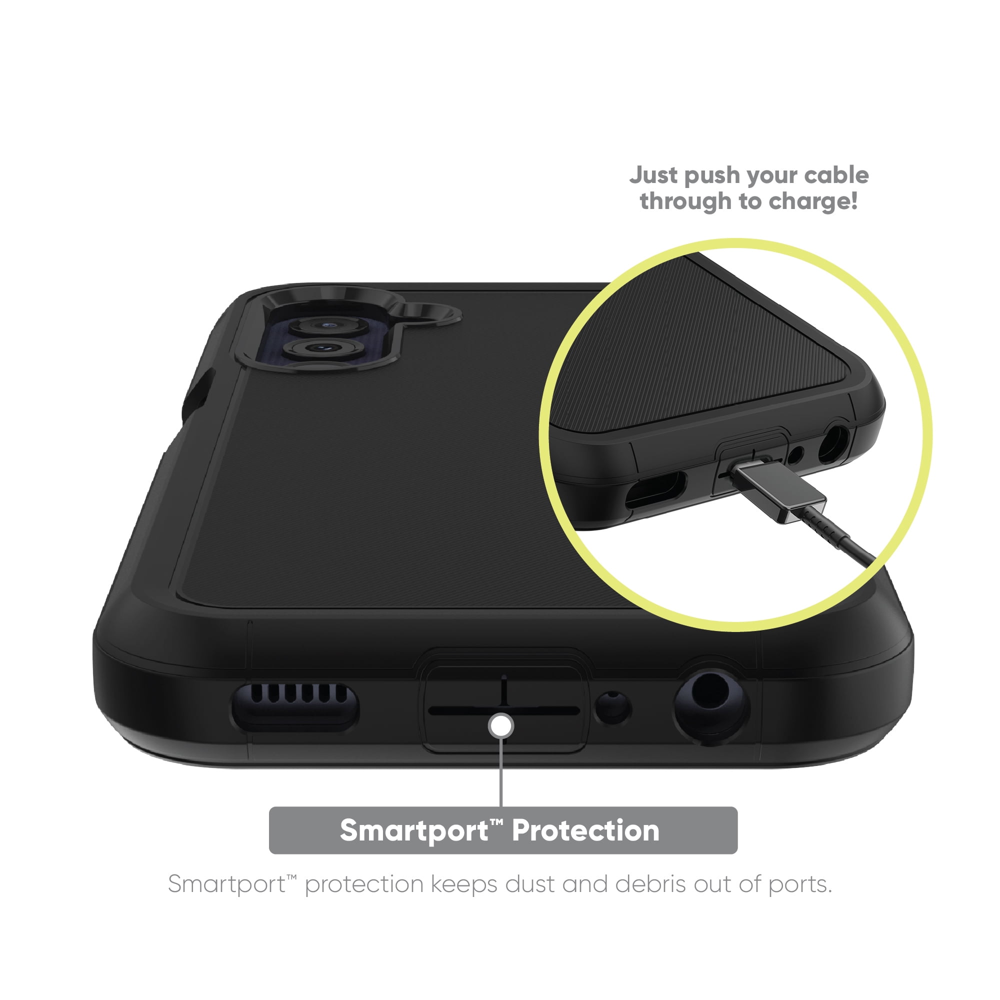 onn. Rugged Phone Case for Samsung Galaxy A25 5G - Black