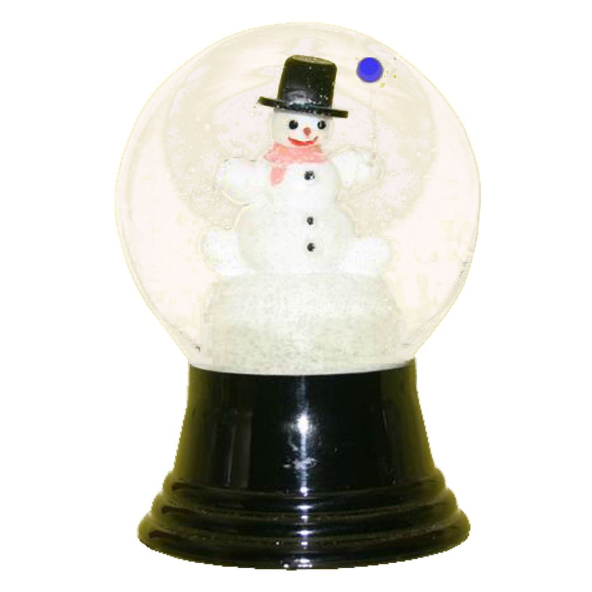 5" Black and White Perzy Snow Globe Medium Snowman with Balloon