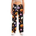 thumbnail image 5 of Zydvens Women Halloween Pajama Pants Wide Leg Lounge Wear with Pockets Soft Elastic Waist Drawstring Sleepwear Bottoms Plaid Pumpkin Fall Harvest Costume Cosplay Gift S-3XL, 5 of 7