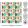 thumbnail image 5 of Vintage Colourful Shower Curtain Modern Mid Century Abstract Geometric Bathroom Curtain Boho Retro Classic 1950S 60S Bathtub Decor Fabric Waterproof Bath Curtain with 12 Hook 72x72 Inch, 5 of 6