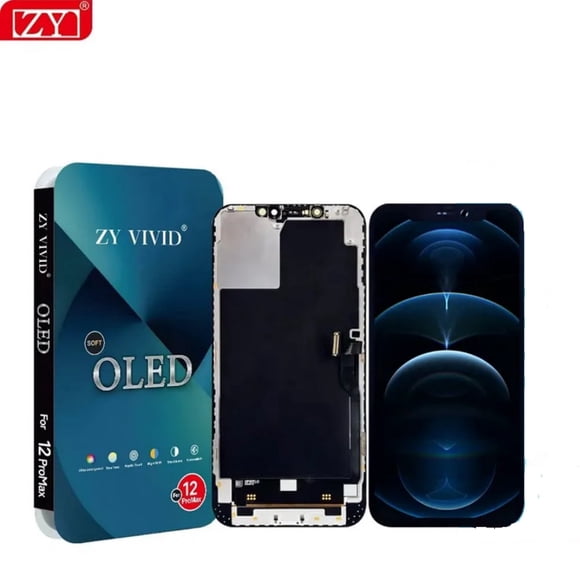 OLED Pantalla para iPhone 12 Pro Max (No LCD), Pantalla Retina Completa de 6.7 Pulgadas con Ensamblaje de Marco Digitalizador Táctil