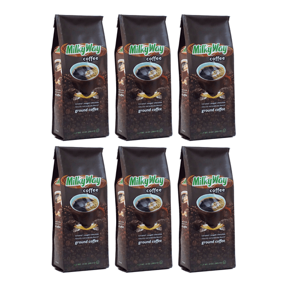 Milky Way Caramel, Nougat & Chocolate Flavored Ground Coffee, 10 oz bag, 6-pack