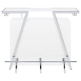 thumbnail image 4 of Leo Armoire de Bar à Vin de 52 Pouces avec Rangement - Étagères - Blanc - Acier Chromé, 4 of 6