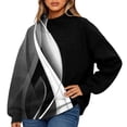 thumbnail image 5 of Wutalume Women's Fashion Floral Print Long Sleeve High Neck Sweatshirt Top, Elegant and Comfortable for Casual and Dressy Wear, with a Relaxed Fit and Beautiful Patterns,Black L, 5 of 5