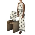 thumbnail image 2 of Womens Boho Floral Y2k Summer 2 Piece Outfits Tank Tops and Wide Leg Pants Set White XL, 2 of 7