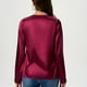 thumbnail image 4 of Camisas bonitas,Blusa informal de poliéster con cuello en V y manga larga para mujer, color liso, largo normal, para uso diario, sopatenor, 4 of 7
