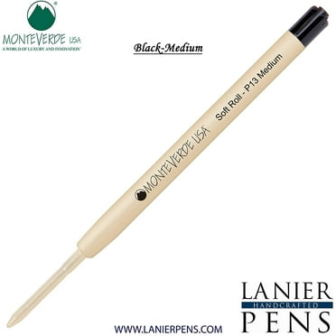 Lanier Combo Pack - 1 Pack - Monteverde SoftRoll Ballpoint P13 Paste Ink Refill Compatible with most Parker Style Ballpoint Pens - Black (Medium Tip 0.7mm)