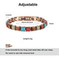 thumbnail image 3 of Pure Copper Bracelets for Women, Colorful Turquoise Bracelets, Magnetic Copper Wristband+Rings Set, Jewelry Gift for Ladies, 3 of 3