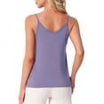 thumbnail image 3 of Camisetas sin mangas de mujer INSPIRE CHIC, pijamas de capa base, tirantes de espagueti, tops de tanque de sueño en V, color púrpura, 3 of 6