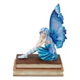 thumbnail image 3 of Ebros Amy Brown Pretty Blue Moon Scholar Book Muse Fairy Statue 6.5"H Fantasy, 3 of 7