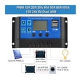 thumbnail image 2 of Solar Charge Controller 12V/24V 10A-100A Automatic Solar Panel Controller Regulator Universal USB 5V Charging LCD Display ,Improvement of Charging Speed, 2 of 6
