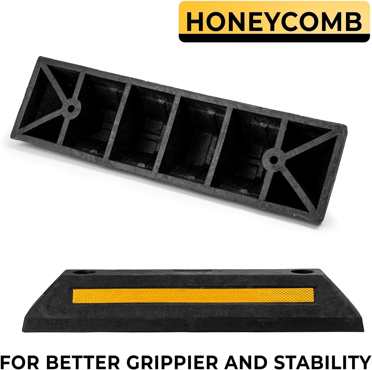 Mescukay 2pcs Rubber Garage Parking Curb, Curb Wheel Stopper, Garage Specific Wheel Locator, Reverse Collision and Anti Retreat Device