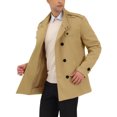 thumbnail image 4 of INSPIRE CHIC Men's Winter Trench Coat Stand Collar Double Breasted Pea Coats L Khaki, 4 of 7