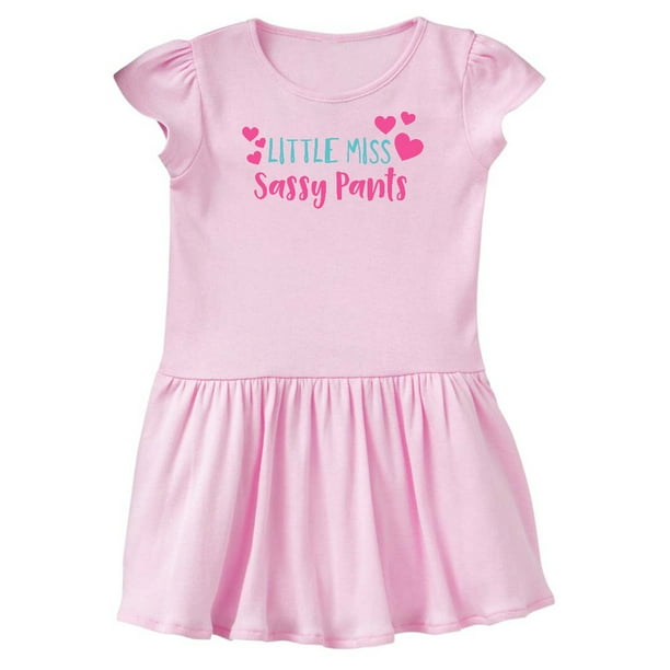 Little Miss Sassy Pants, Hearts Pink Blue Infant Dress