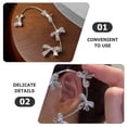 thumbnail image 3 of KAKOWELY 1Par Aretes Ear Cuffs Con De En Metal Plateado Accesorios Sin Perforación, 3 of 8