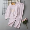 thumbnail image 6 of Oiangi Girls Fall Clothes Outfits Lounge Knit Sets Crewneck Sweater and Pant for Cold Weather Purple 12-13Years, 6 of 9