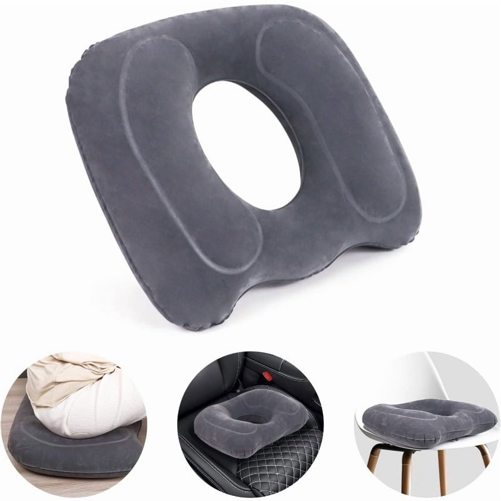 2‑Pack Inflatable Donut Cushion, Pressure Relief Pillow for Hemorrhoid & Tailbone Pain, Comfort Seat Pad for Long‑Haul Drivers and Long‑Time Sitting Use