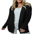 thumbnail image 4 of EIMELI Women Cable Knitted Cardigan Outwear Solid Color Long Sleeve Open Front Sweater Jacket with Pockets, 4 of 6