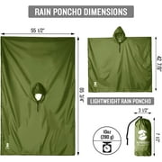 SaphiRose Hooded Rain Poncho for Adult with Pocket, Waterproof Lightweight Unisex Raincoat for Hiking Camping Emergency