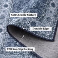 thumbnail image 5 of Machine Washable Rug Small Vintage Doormat Persian Kitchen Mat Non Slip Floor Cover Bohemian Area Rug Distressed Carpet for Living Room Bedroom Indoor Outdoor, 2' x 3' Blue, 5 of 9