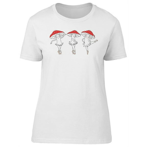 Three Dancing Mushrooms T-Shirt Women -Image by Shutterstock, Female x-Large