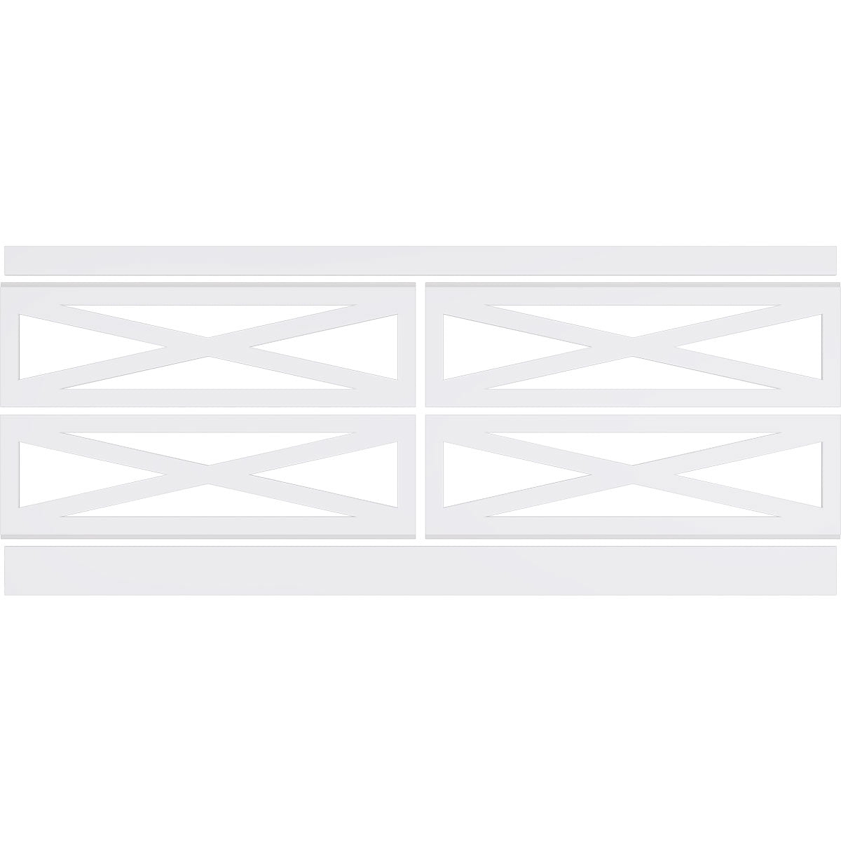 Ekena Millwork 36"H x 94 1/2"W Farmhouse Fence PVC Wainscot Paneling Kit