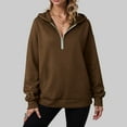 thumbnail image 2 of idosla Womens Hoodies Fleece Fall Fashion Outfits Workout Sweatshirts Y2k Winter Zip Up Jackets Oversized Tops Clothes 2025 (Brown, L), 2 of 9
