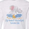 thumbnail image 4 of Inktastic My Great Grandpa Loves Me Cute Elephants Clouds Moon Stars Long Sleeve Youth T-Shirt, 4 of 5