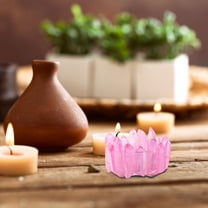 IDEANATEGRATE 1Set Pink Crystal Pillar Candle Stand Decor Wedding Dinner Table Centerpiece