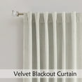 thumbnail image 2 of Uptown Home Ivory Velvet Blackout Window Curtain Panels for Bedroom/Living Room/Office Velour Geometric Embossed Trellis Drapes, Back Tab/Rod Pocket, 52"x95"x2, 2 of 6