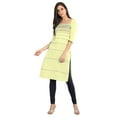 thumbnail image 3 of Classic Green Geometric Round Neck Kurta-Medium, 3 of 6