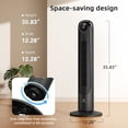 thumbnail image 7 of 36 Inches Bladeless Tower Fan with Remote for Bedroom,90°Oscillation Standing Floor Fans that Blow Cold Air with 9H Timer & Child Lock,Ultra Quiet Small Cooling Fans for Office - Black, 7 of 7