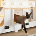 thumbnail image 5 of FFZ 47.25" Large Cat Litter Box Enclosure LED Light Hidden Furniture House Stairs Scratching Post, 5 of 8